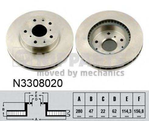 N3308020 NIPPARTS Диск тормозной SUZUKI SX4 1.51.61.9D 6 передний