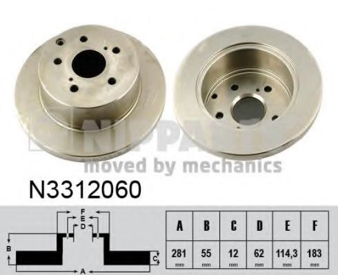 N3312060 NIPPARTS Диск торм. зад. TOYOTA RAV4 6-