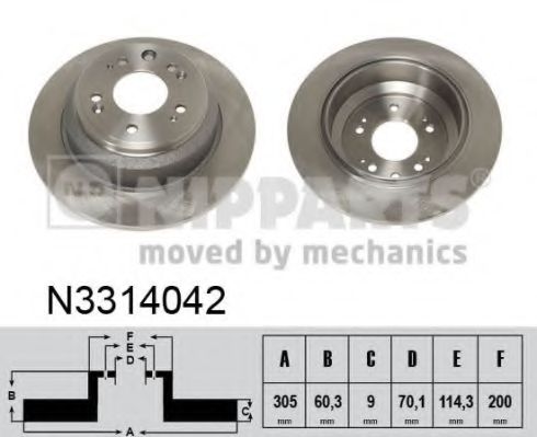 N3314042 NIPPARTS Тормозной диск