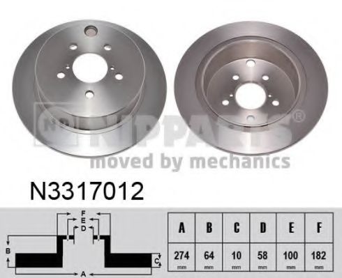 N3317012 NIPPARTS диск торм subaru forester 2013- impreza 2012- xv 2012-