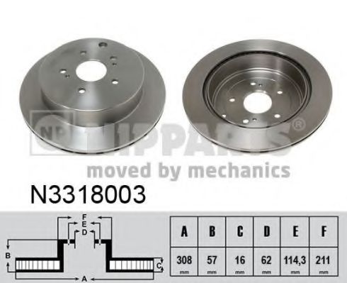 N3318003 NIPPARTS Диск тормозной задний SUZUKI GRAND VITARA 5-