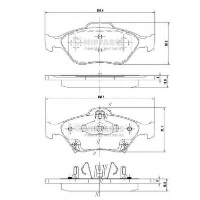 N3602130 NIPPARTS Колодки торм. TOYOTA YARIS 1.1.31.5 6- пер.