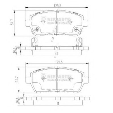 N3606022 NIPPARTS Колодки тормозные FORD FIESTA 8-DA 2 7- передние