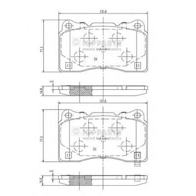 N3607021 NIPPARTS Колодки тормозные MITSUBISHI LANCER EVOSUBARU IMPREZAOPEL INSIGNIA передние