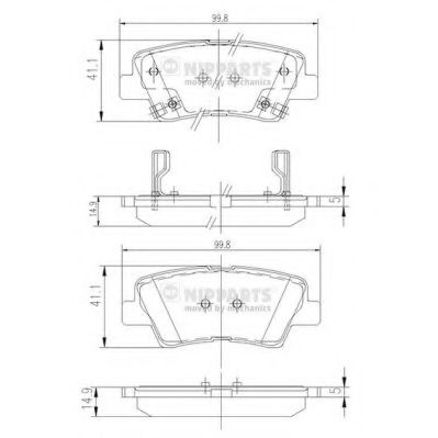 N3610311 NIPPARTS Колодки тормозные HYUNDAI SOLARIS 1-SONATA V (NF) 5-KIA SOUL 9- задние