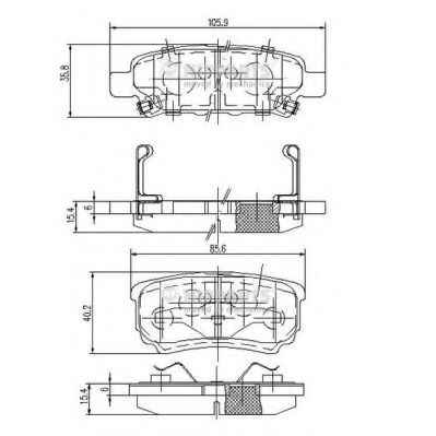 N3615015 NIPPARTS Колодки тормозные MITSUBISHI LANCER IX 3>OUTLANDER 3>8 задние