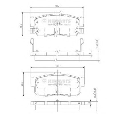 J3611034 NIPPARTS Колодки тормозные NISSAN ALMERA 95-MAXIMA 95-PRIMERA 9-98SUNNY 87-95 задние