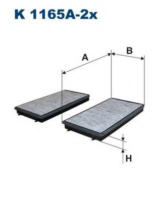 K1165A2X FILTRON Фильтр салона BMW 7(E65) 01- (угольный) (к-т 2 шт)