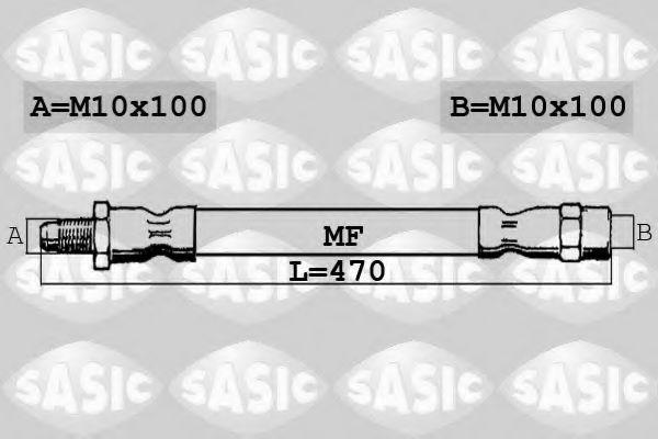 SBH0180 SASIC Тормозной шланг передний [457mm]