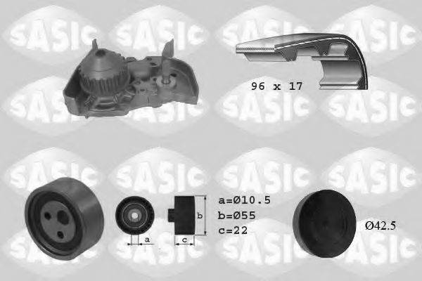 3904023 SASIC Водяной насос + комплект зубчатого ремня