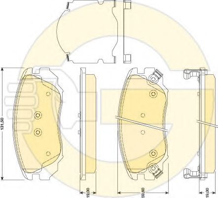 6117829 GIRLING Колодки тормозные OPEL INSIGNIA 8-SAAB 9-5 1- R16 передние