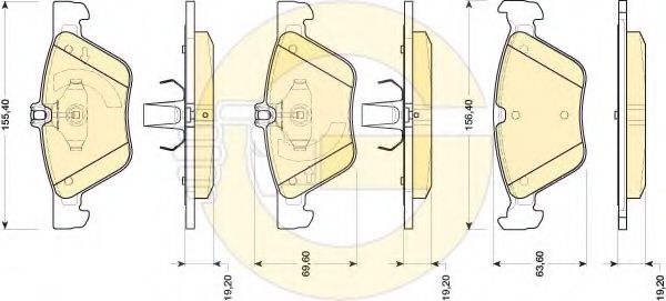 6118152 GIRLING Колодки тормозные MERCEDES W211 3- передние