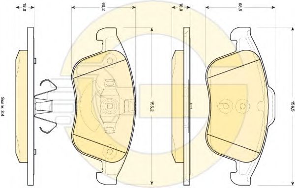 6118962 GIRLING колодки тормозные renault latitude 11-megane 08-scenic 09- передние