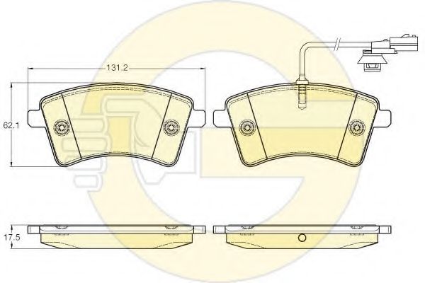 6119411 GIRLING колодки тормозные renault kangoo 08- передние с датчиком