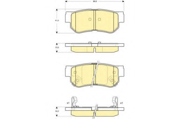 6132849 GIRLING Колодки тормозные HYUNDAI SANTA FE 1-SONATA (EFNF)TUCSONKIA SPORTAGE задние