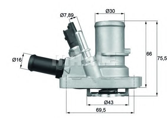 TI14488 KNECHT-MAHLE Термостат Fiat DobloGrande Punto 1.21.4 5