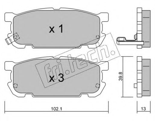 6240 FRI.TECH. Колодки тормозные дисковые задние da MX5 1.6-1.8 02-