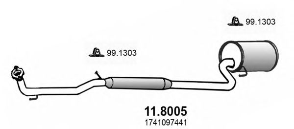 118005 ASSO Резонатор задний