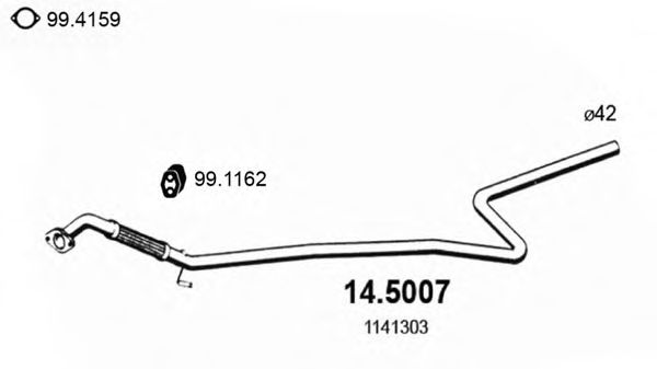 145007 ASSO пр. труба ford fiesta 1.4i-16v 01