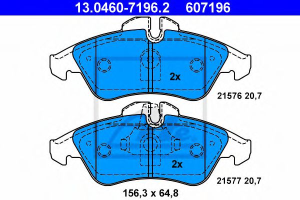 13046071962 ATE Колодки тормозные MB/VW SPRINTER/VITO/LT -06 перед.