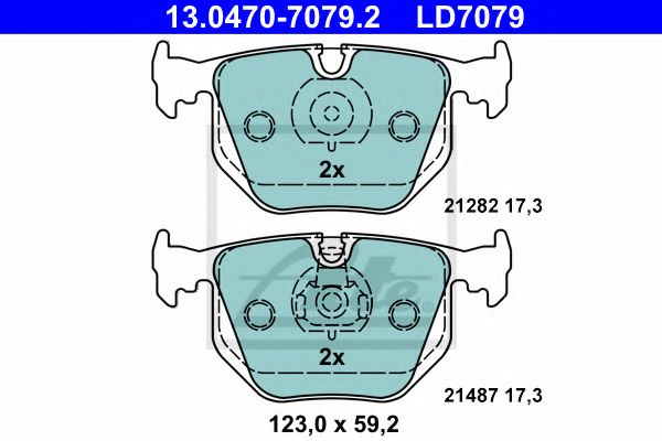 13047070792 ATE колодки торм bmw 3 e46 7 e38 x3 x5 land rover range rover iii lm r 9306>