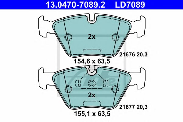 13047070892 ATE колодки торм bmw 5 e39 f 9603>