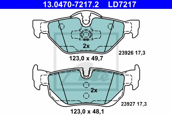 13047072172 ATE колодки торм bmw 1 e81e87e82e88 3 e90e91e92e93 x1 r 0409>