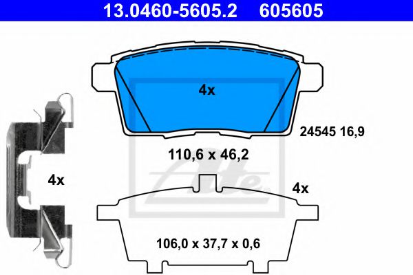 13046056052 ATE колодки зад. mazda cx-7 07>