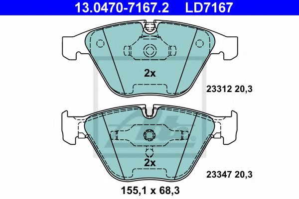 13047071672 ATE колодки пер ceramic bmw е60е65