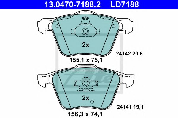 13047071882 ATE Колодки VOLVO XC90          2002=>  (CERAMIC)