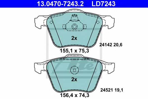 13047072432 ATE колодки пер ceramic ford mondeo iv