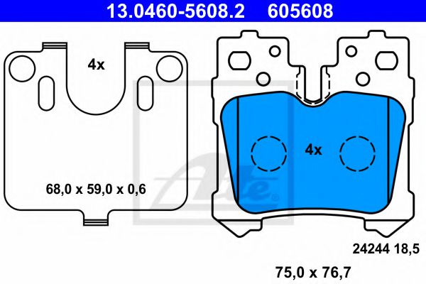 13046056082 ATE Колодки тормозные LEXUS LS 06- задн.