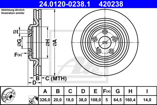 24012002381 ATE Диск тормозной 24.0120-0238.1