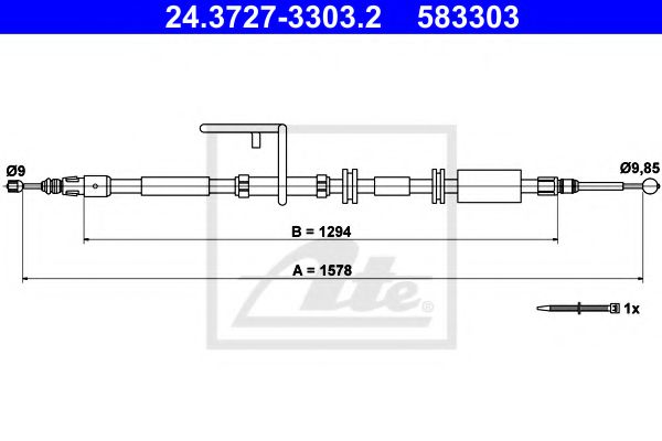 24372733032 ATE Трос ручника lrov freelander ii 2.0-3.22.2td4sd4 06- зад l (l1578mm)