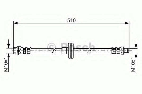 1987476056 BOSCH тормозной шланг передний 510мм