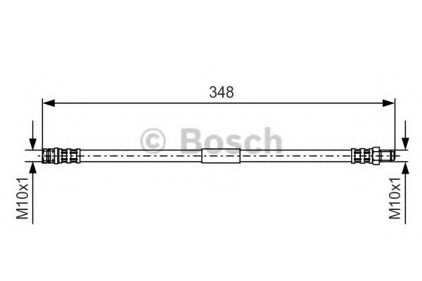 1987476080 BOSCH тормозной шланг задний 348мм