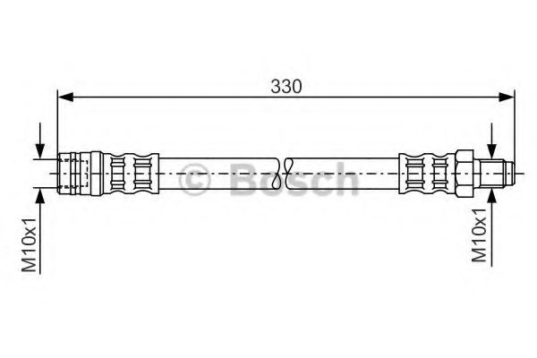 1987476081 BOSCH тормозной шланг задний 330мм