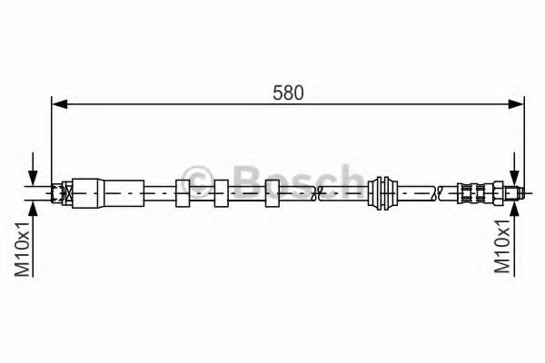 1987476093 BOSCH тормозной шланг передний 580мм