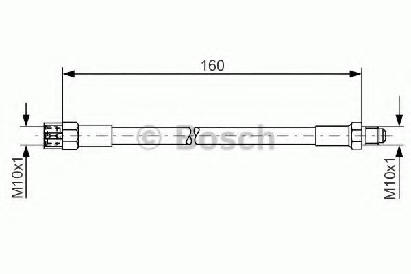 1987476230 BOSCH тормозной шланг задний 160мм