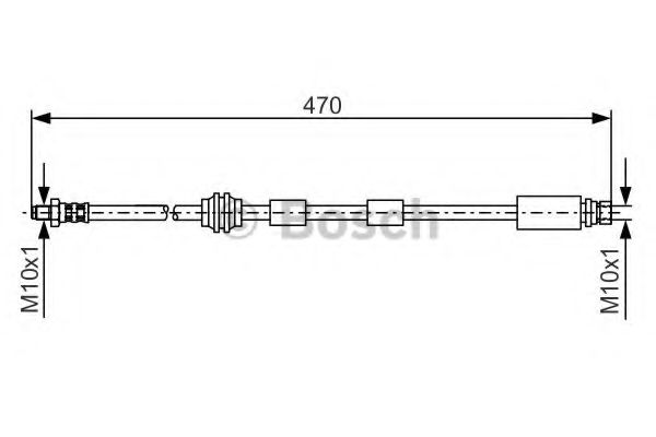 1987476882 BOSCH тормозной шланг передний 470мм