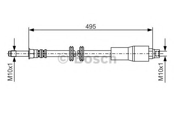 1987481005 BOSCH тормозной шланг передний 495мм