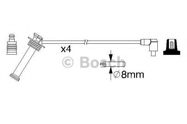 0986357208 BOSCH Провода в.в. FORD FOCUS 1.4-2.0