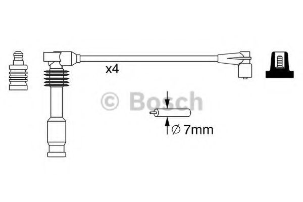 0986357237 BOSCH Комплект высоковольтных проводов