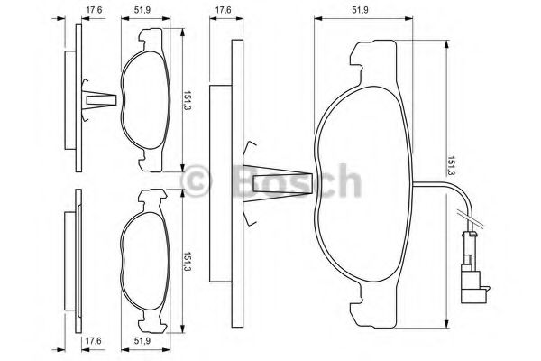 0986424246 BOSCH Колодки тормозные ALFA 145146FIAT BRAVOPUNTO -1 передние