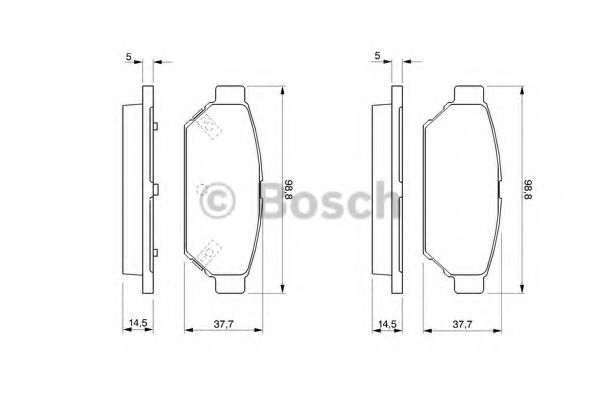 0986424464 BOSCH Колодки тормозные MITSUBISHI CARISMA 96-6COLT 92-5LANCER 92-3 задние