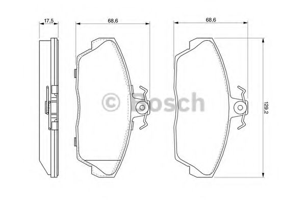 0986424566 BOSCH Колодки передние тормозные