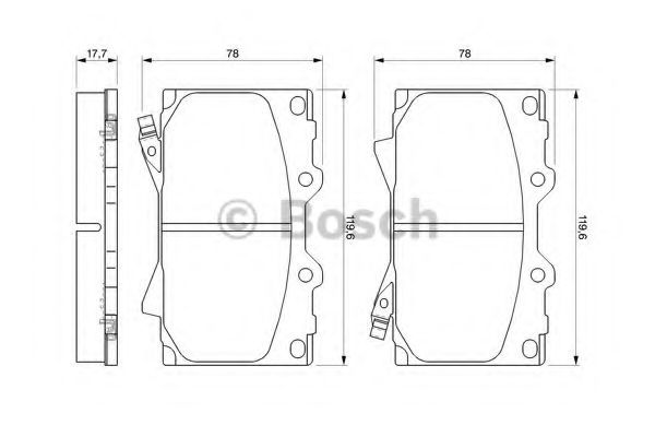 0986424640 BOSCH Колодки дисковые п.toyota land cruiser 100 4.7i 32v4.2td 98