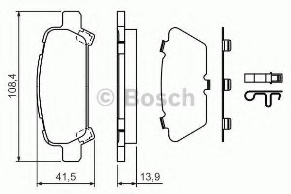 0986424650 BOSCH Колодки тормозные SUBARU FORESTER 97-IMPREZA 98-LEGACY 98-OUTBACK - задние