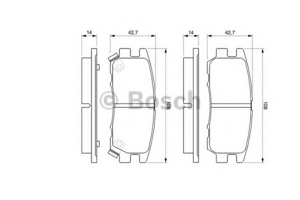 0986461768 BOSCH Колодки тормозные MITSUBISHI PAJERO IPAJERO II 3.3.52.5TDL4 94>3 задние