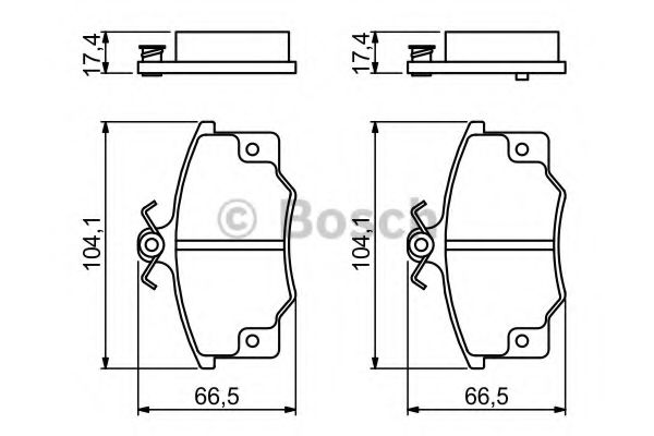 0986468380 BOSCH Колодки тормозные ALFA ROMEO 145146155FIAT PUNTOTIPOUNO 88-99 передние